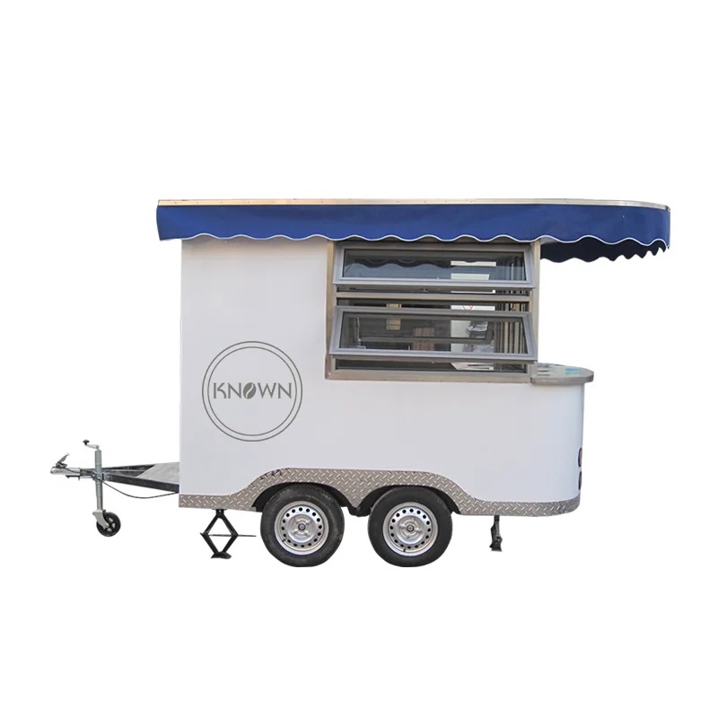 

Direct factory price 300cm with big window long mobile fast food truck trailer food cart for sale