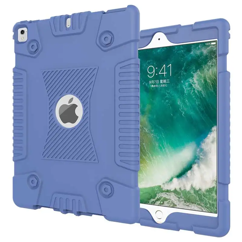 

Slim Safe Silicon Shockproof Back Case for iPad 9.7 inch 2017 Kids Soft Protective Back Cover Bags Shell for Apple New iPad 9.7"