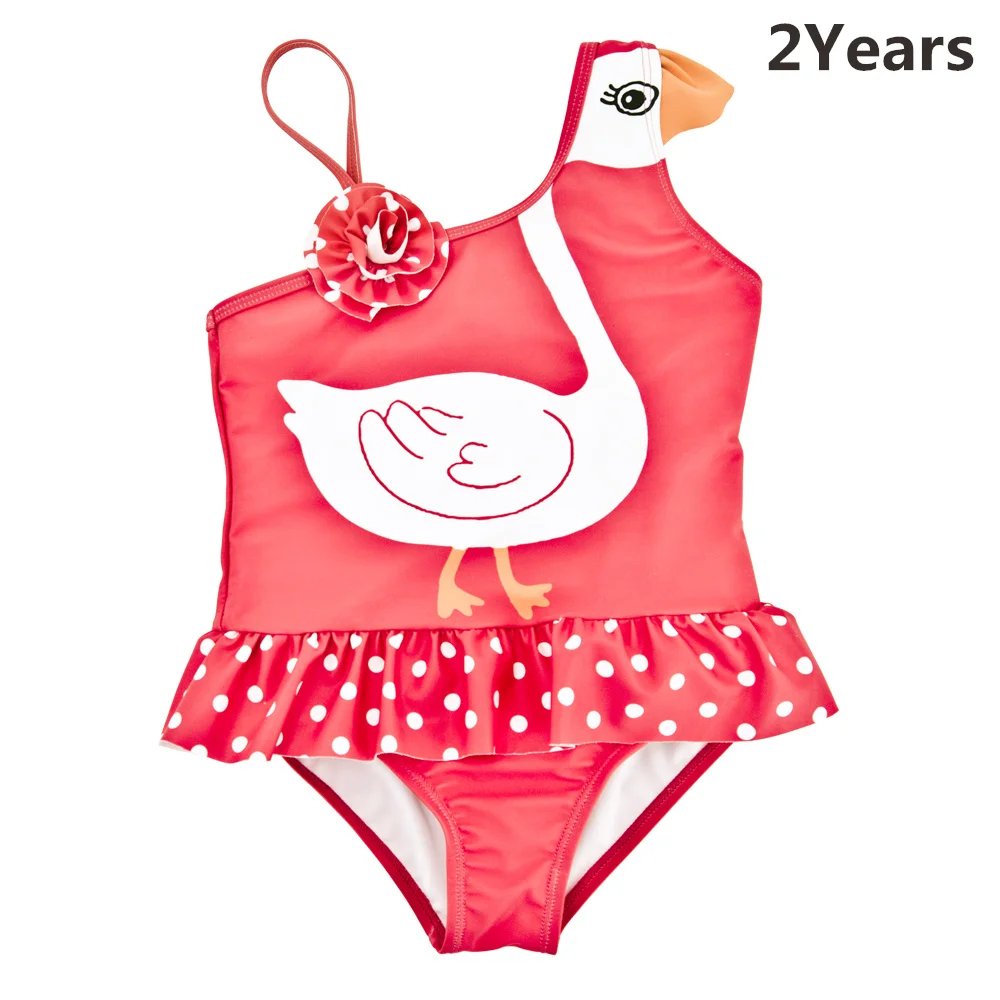 Kavkas/пляжная одежда для новорожденных девочек с изображением Лебедя в стиле пэчворк с животными; детский купальный костюм с цветочным принтом и бантом; купальный костюм для серфинга - Цвет: 2Years
