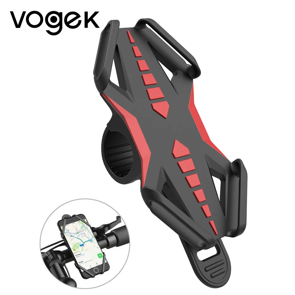 

Vogek Bike Bicycle Phone Holder Motorcycle Handlebar Mount Bracket GPS Phone Stand for iPhone Samsung Xiaomi Universal Silicone