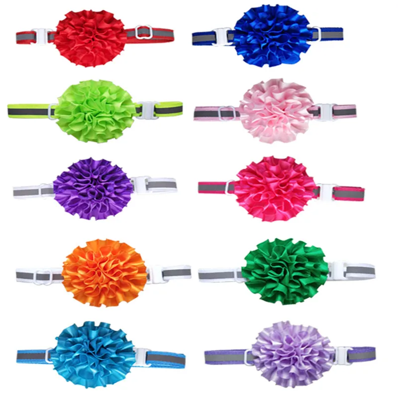 

60pcs reflective Pet Dog Bow Ties Flower Ball Pet Cat Necktie Ribbon Bowtie Collar Pet Ties Accessories Dog Grooming Supplies
