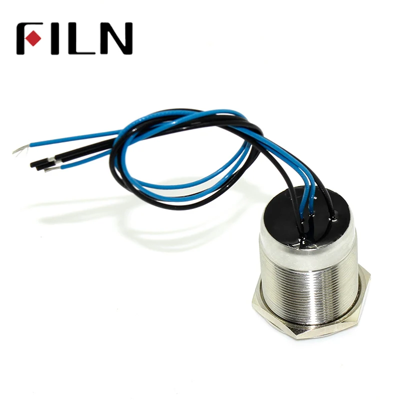 1pc 25mm Lock ON OFF Shortest IP68 Waterproof 12V 24v 220v blue LED Push Button Switch (3)