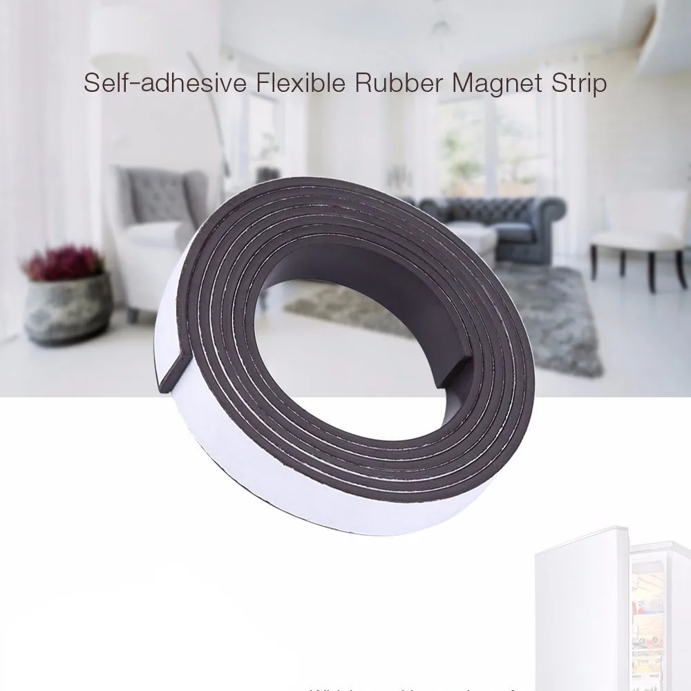 

10 X 1.5mm 1m Self-Adhesive Flexible Rubber Magnet Tape Roll Refrigerator Magnet Fridge Magnet Multipurpose
