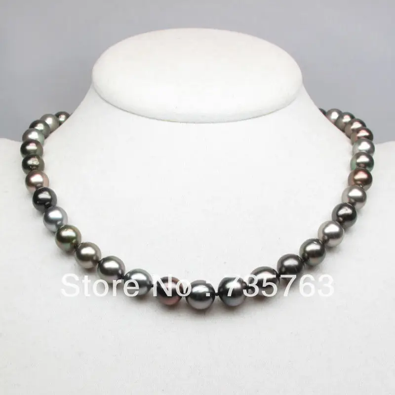 

HOT 00350 PRETTY BROWN 8.9-10MM TAHITIAN GEUNINE PEARL NECKLACE 18INCH,14K GOLD BUTTON