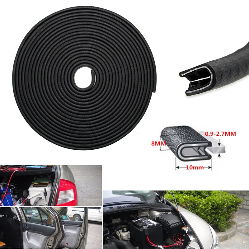 

Rubber Seal Strip Weatherstrip Black Protector Noise Insulation Anti Scratch 4.5M U-Shape Car Door Window Trim