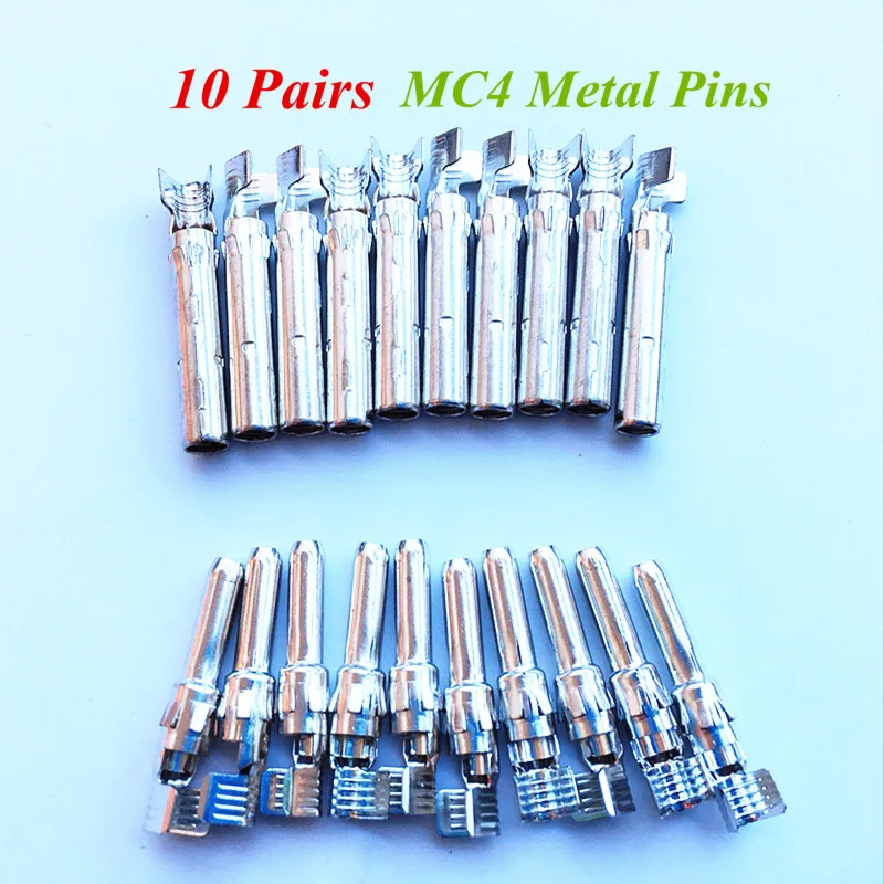 

Free Shipping !! 10 Pairs X Solar MC4 Metal Pin, 30A Current, TUV 1000V, Solar MC4 Cable Wire Connection, Female Male Pair