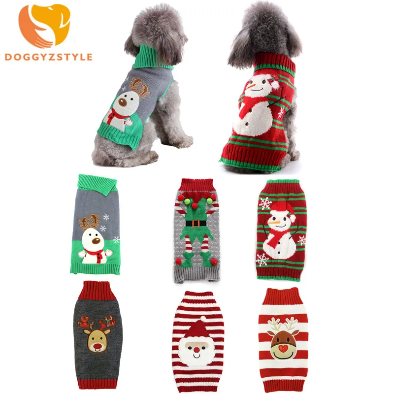 DOGGYZSTYLE Рождественская одежда для домашних животных свитер с оленем пальто