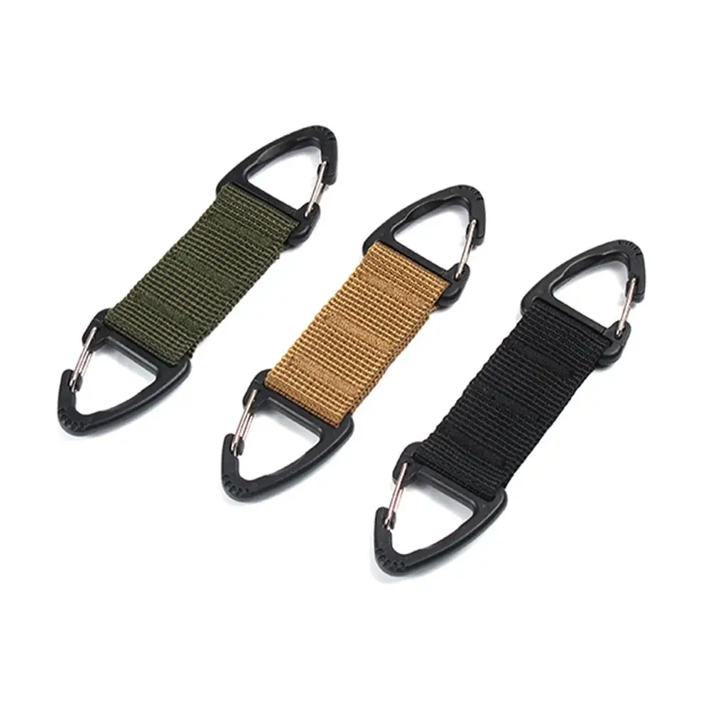 

Hot Car Key Chain Outdoor Tactical Nylon Webbing Backpack Triangle Multifunctional Two-way Mountaineering High-quality Keychain