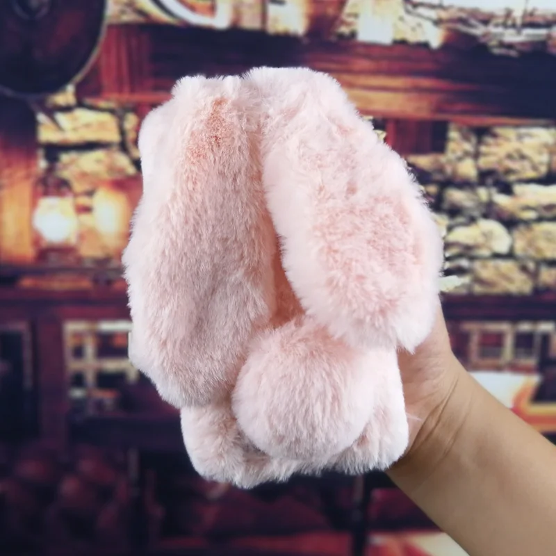 

6.26 inch Honor 8C Case Cute Rabbit Doll Plush Cover Hairy Fur Fluffy Phone Case Huawei Honor 8C BKK-L21 BKK l21, BKK-TL00 Capa