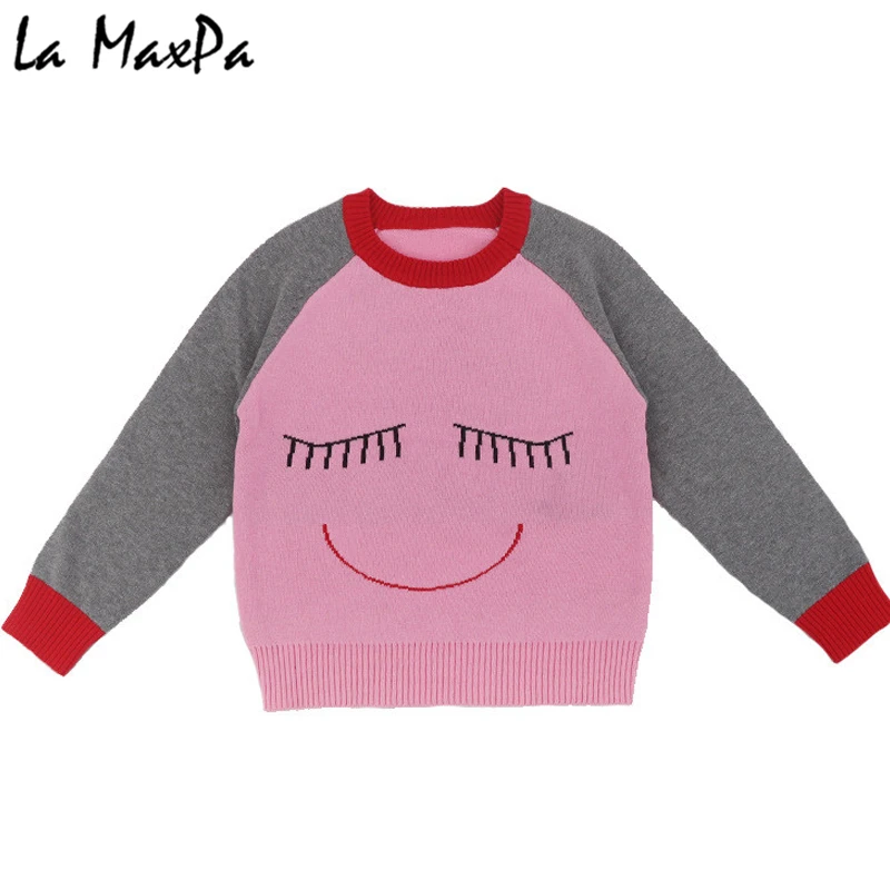 

Baby Girl Sweaters Autumn Casual Outwear Toddler Boy Knitting Pullovers Winter Child Lovely Smiley Print Baby Boy Sweater