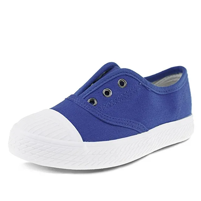 Baby Girls canvas sneaker boys no shoelace loafers shoes kids solid ...