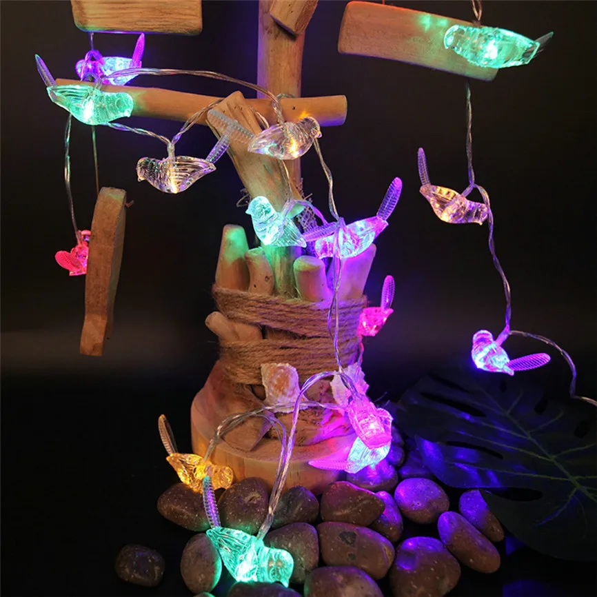 LED String Battery Powered Birds String Lights ABS 20 LED Waterproof