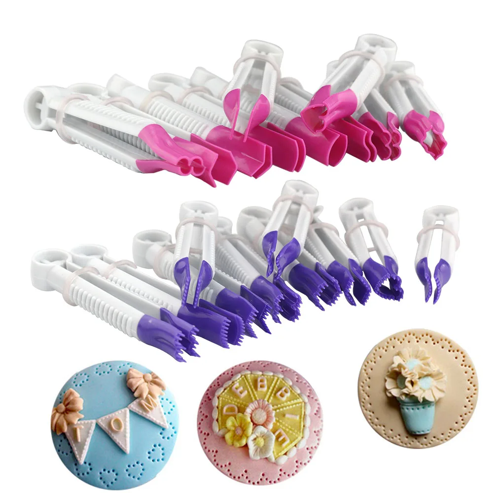 

20PCS closed curve crimper fondant multifunctional lace clip baking Biscuit Cutter Decor Sugarcraft Cupcake Decoration Tools
