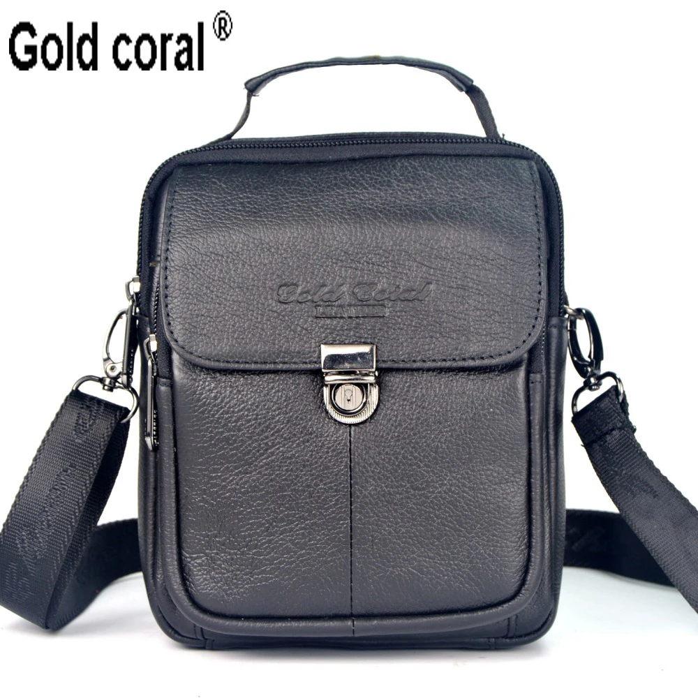 Buy Gold coral cowhide waist pack male shoulder bag