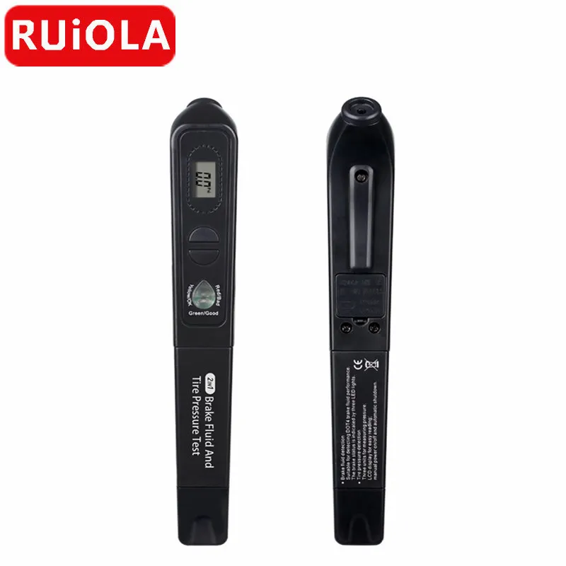 

Brake Fluid Liquid Tester Pen & Tire Pressure Tester 2 in 1 LED Universal Detector Automotive Diagnostic Testing Tool