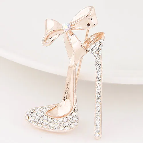 

Brooches for Women with Pins Rhinestone High-heeled Shoes Broches Dress Wedding Accessories Joyeria Gifts