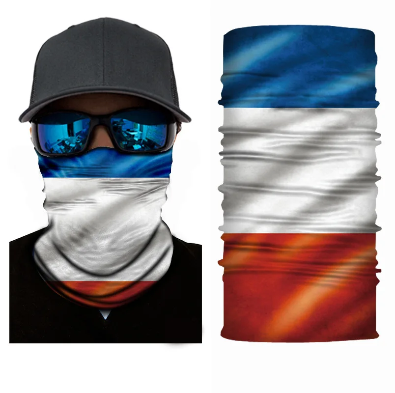 2018 France Flag Bandana Multifunctional Seamless Tube Sport Scarf Men Cycling Bandana For Head