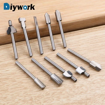 

DIYWORK 10Pcs/set Dremel Rotary Set Engraving Machine Electric Trimming Machine Woodworking Cutter Polishing Milling Cutter Fits