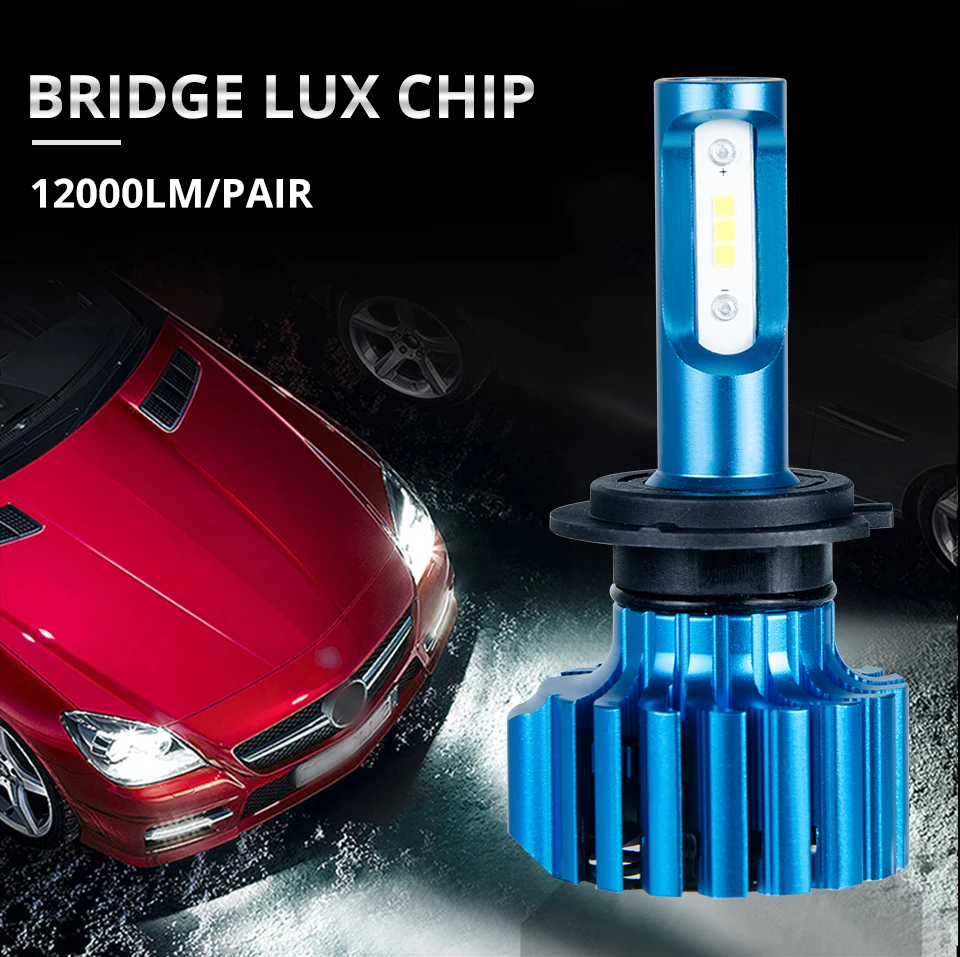 Aceersun H7 LED Bulb Car Headllight H4 LED H1 H11 72W Fog Light 12V 24V Auto Headlamp Lamps 12000LM 6500K Car Led H4 H7 Light (2)