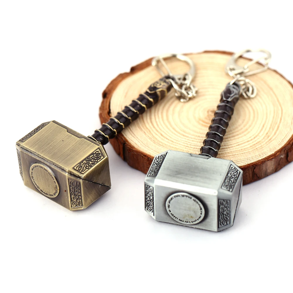 Movie Avengers Thor’s Hammer Keychain Mjolnir Model Zinc Alloy Keyring