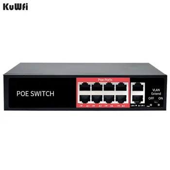 

8+2 Ports 48V Network Ethernet Switch 10/100Mbps With POE Injector POE Power Adapter For IP camera Wireless AP Mining Equipment