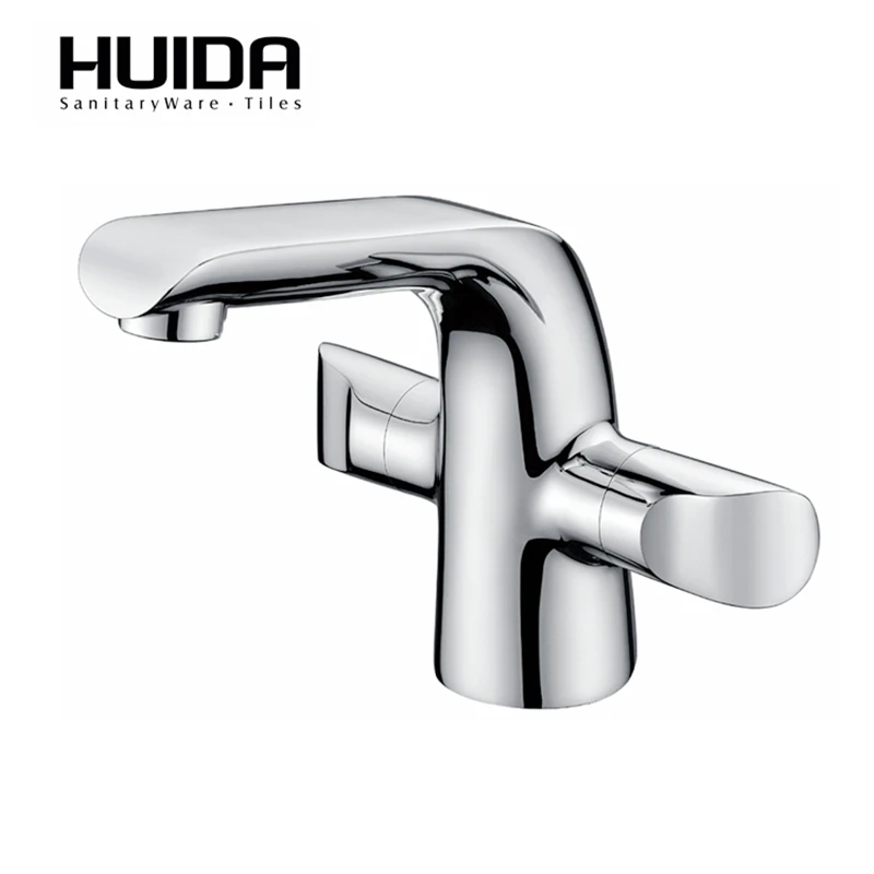 

HUIDA bathroom sanitary basin faucet brass deck mounted single hole dual handle new basin mixer HDA3581M