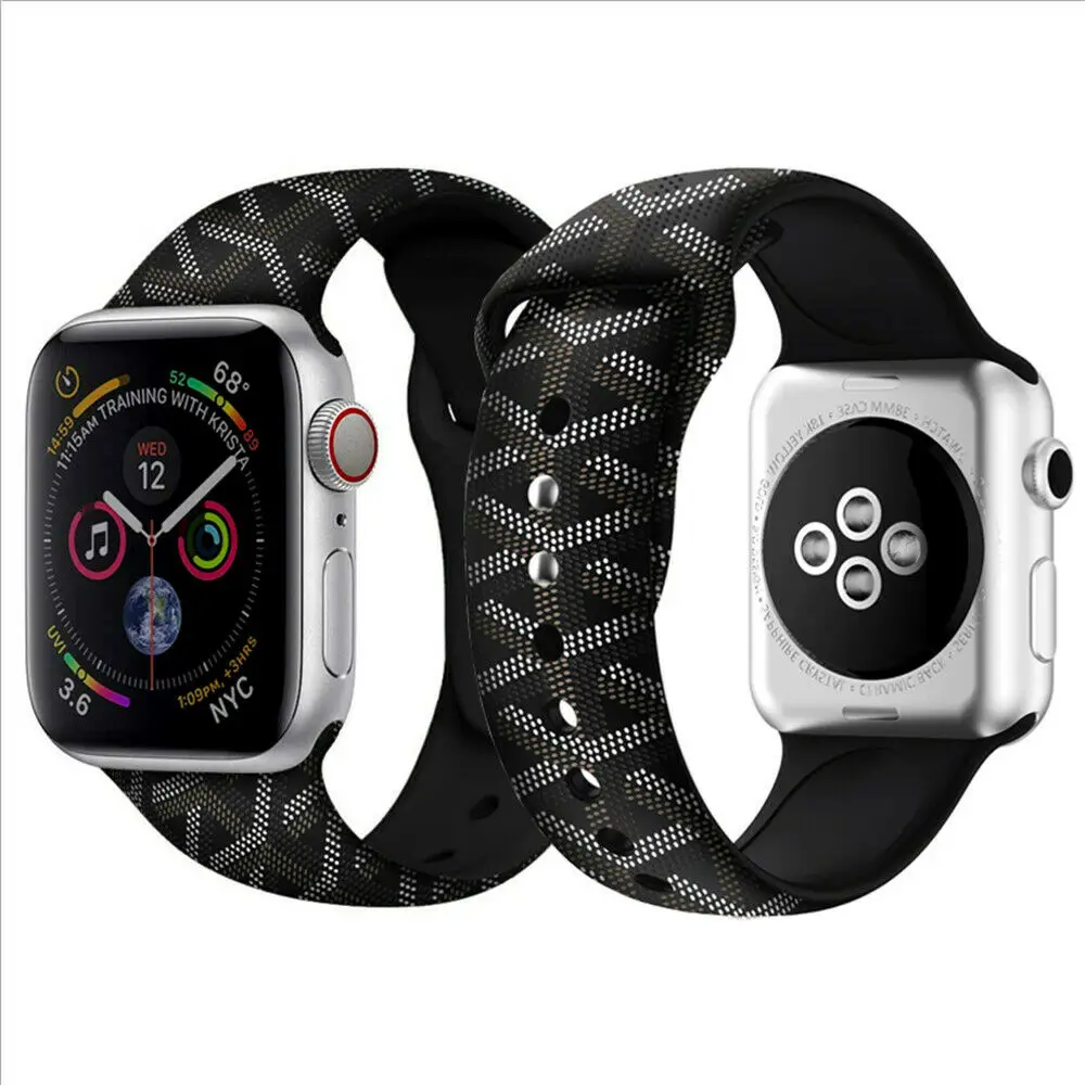 Спортивные силиконовые повязки für Apple Watch Serie 4 3 2 1 38/42 мм 40/44 мм|Натуральная кожа| |