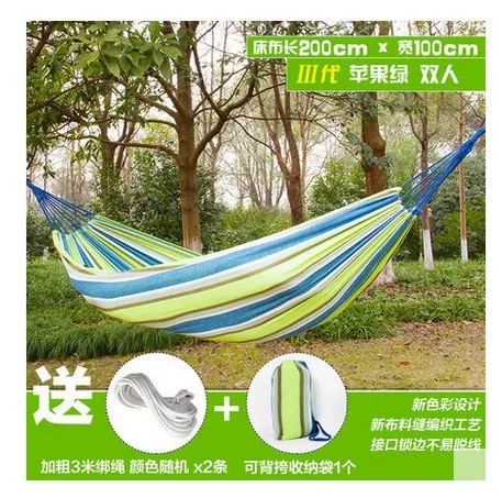 200X100cm Outdoor Multifunction hammock swing rainbow Striped canvas double indoor thickening widened dormitory double hammock