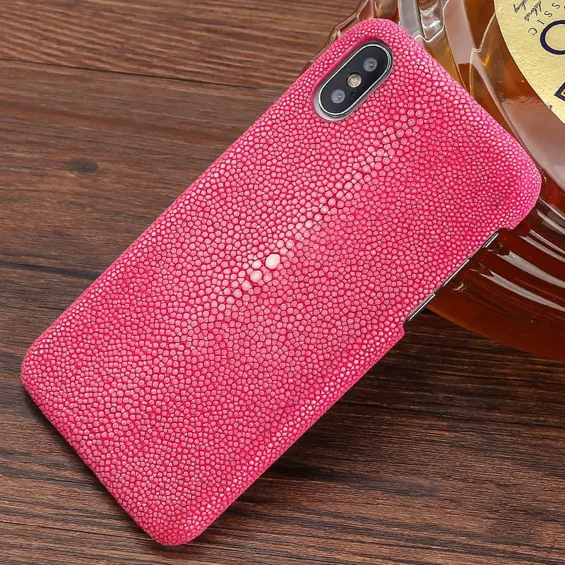 Rose LANGSIDI с жемчугом класса «Люкс» из рыбьей кожи полу-pack Чехол для iPhone X xs xR6, 7, 8, 8 plus, 5 5S SE Бизнес модный защитный чехол - Цвет: Rose