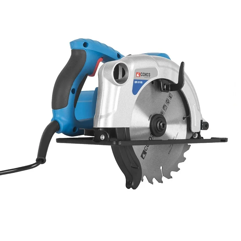 Пила циркулярная СОЮЗ ЦПС-51185 (Мощность 1500 Вт, диаметр диска 185 мм, скорость вращения 5500 об/мин, макс.глубина пропила 63 мм, угол пропила 0-45°)