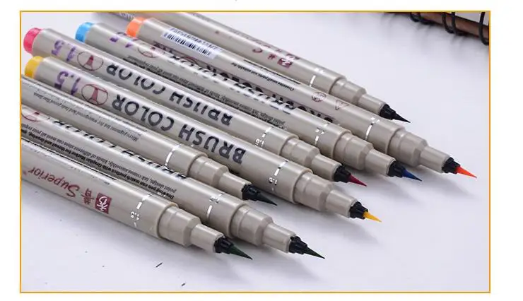 1 шт Новая цветная ручка-кисточка с мультипликационными разноцветными игольчатыми художественными маркерами