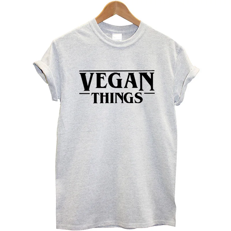 Женская хлопковая Футболка с принтом Vegan Thing забавные летние топы короткими
