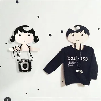 

Boy and Girls Clothing Hanger Home Set Nordic Baby Room Photography Props Organizer For Bedroom Wall Clothes Hanger Racks Gift