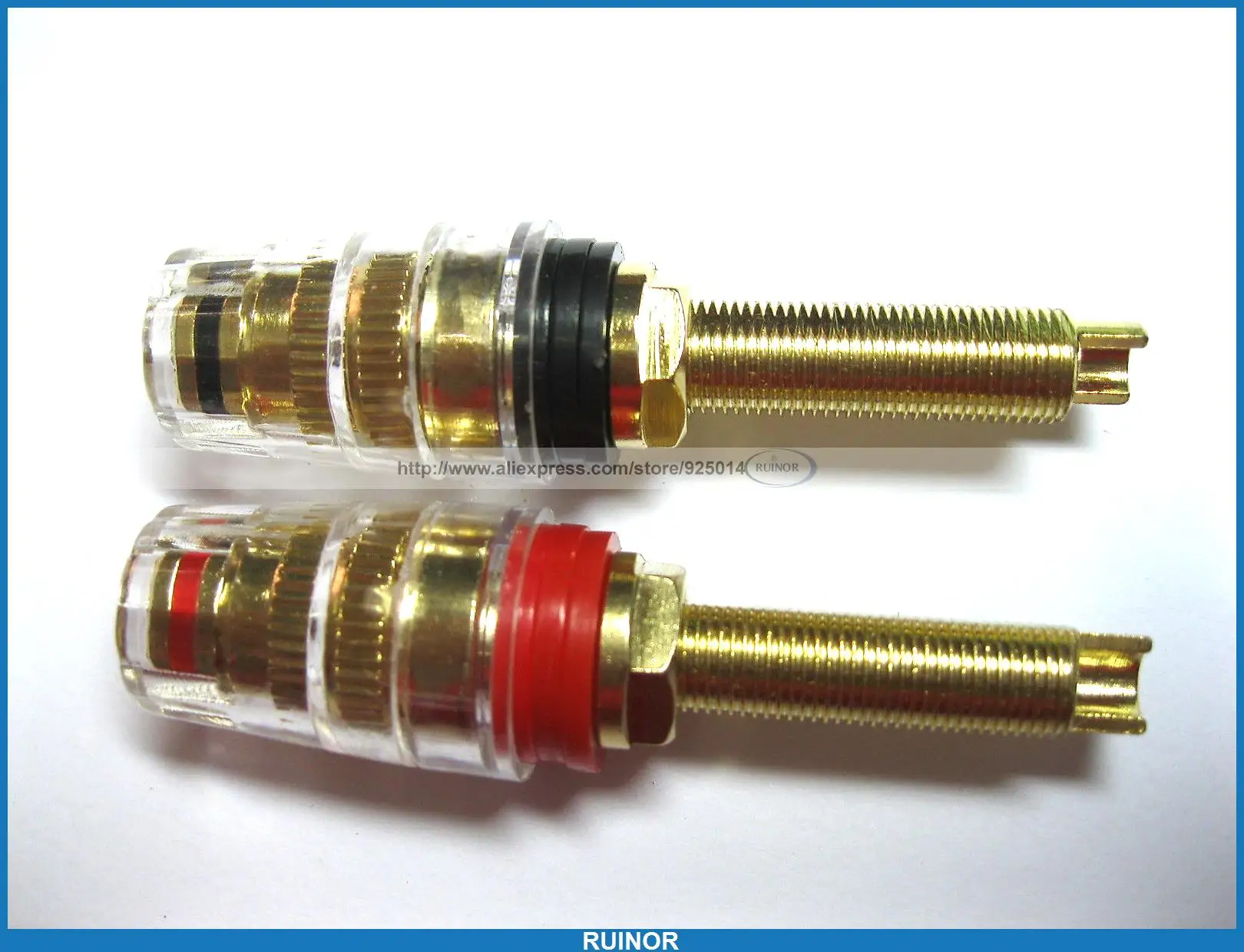 

2 Pcs Audio Speaker Cable Binding Post Connector Gold Plated Solder Type L 67mm
