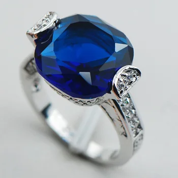

Blue Crystal Zircon 925 Sterling Silver Ring Size 6 7 8 9 10 11 F1080
