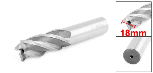 UXCELL 1PCS 18x16mm HSS Coarse Teeth Straight Shank 4 Flute End Milling Cutter 95mm Long Deep Helical Groove