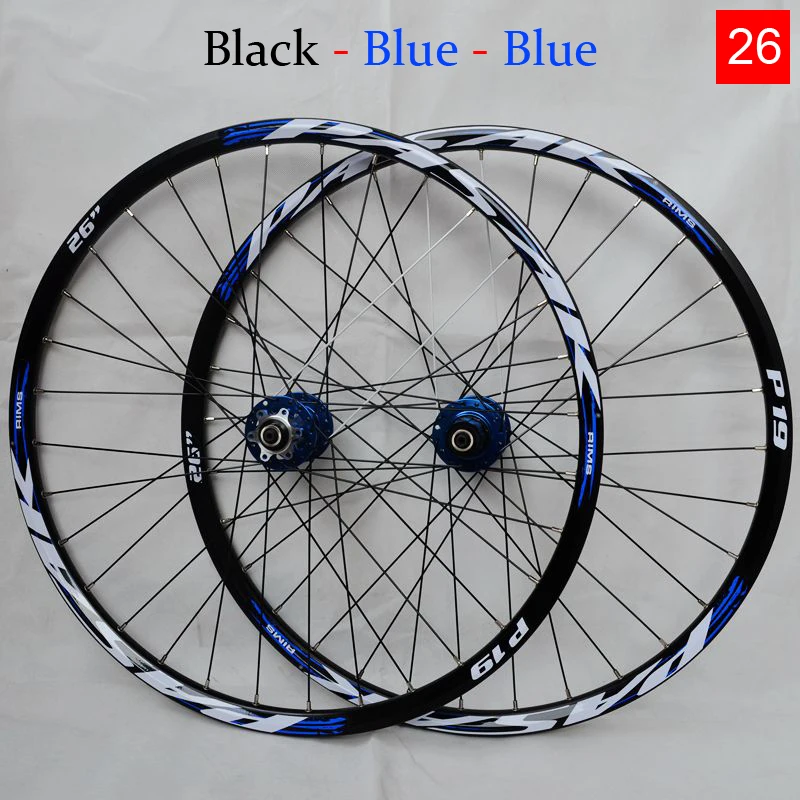 Горячие колеса! PASAK P19 26 27,5 29 MTB горный велосипед CNC передние 2 задние 4 герметичные подшипники 32 отверстия дисковая колесная пара - Цвет: Blue-26