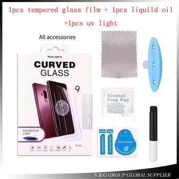 

10set Full Glue Tempered Glass film For Samsung S7edge S6edge Note8 S8 S9 Plus 3D Liquid UV Screen For Huawei Mate20 Pro For LG