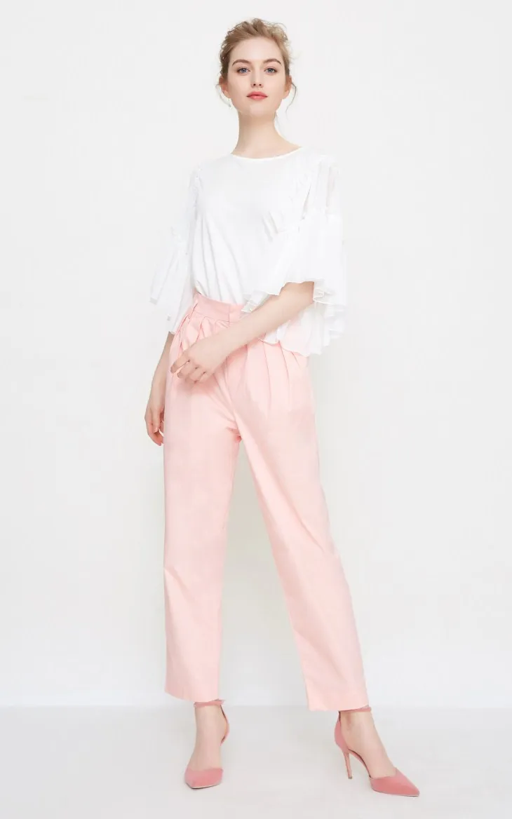 Vero Moda/Новые повседневные хлопковые укороченные брюки с высоким голенищем редиска | 318250520