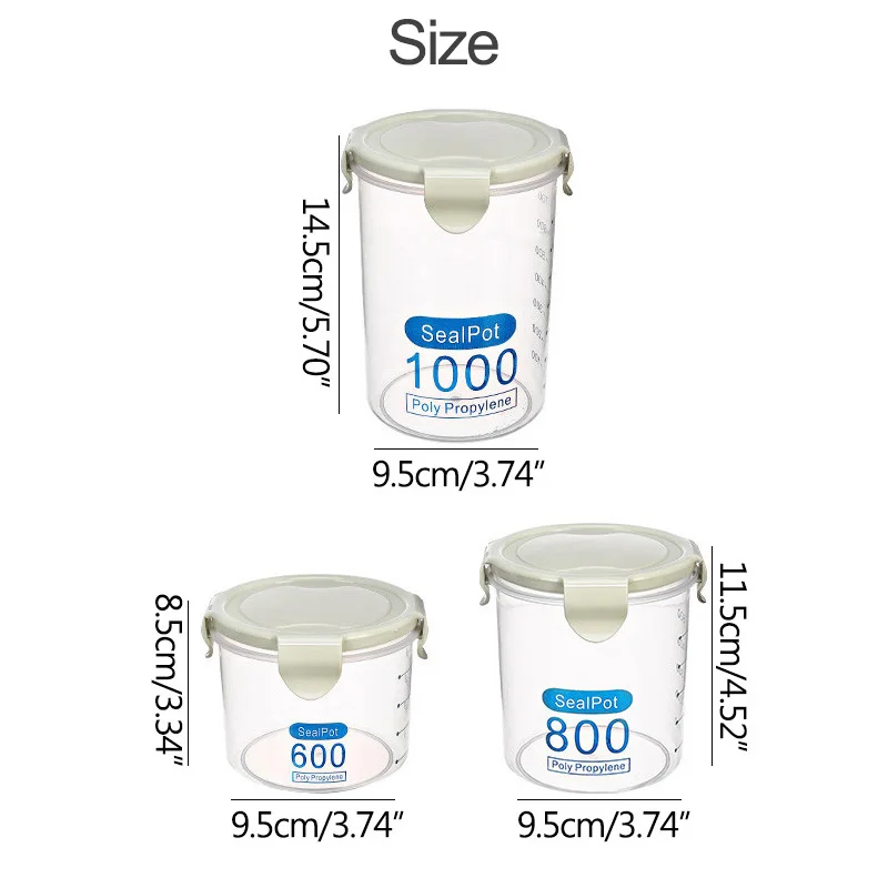 Три цвета 600-1000 мл кухня хранения запечатывание коробки еда контейнер для хранения сохранение пластик свежий горшок контейнер