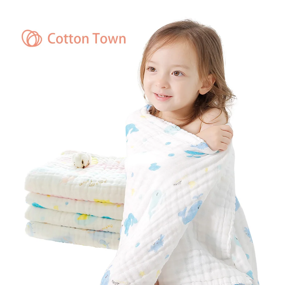 Cottontown Newborn Baby Baby Полотенце Полное Хлопок Мягкий Абсорбент Утолщение Марли Детское Банное Полотенце Одеяло Для Ухода За