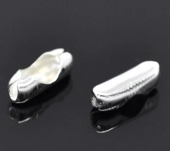 

Alloy Ball Chain Clasps Silver Plated 8mm( 3/8") x 3mm( 1/8"), 85 PCs