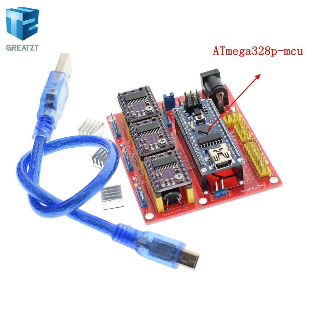 1 комплект 3DV4 щитка CNC V4 + Nano 3 0 шт. DRV8825 Reprap Шаговые драйверы Набор для