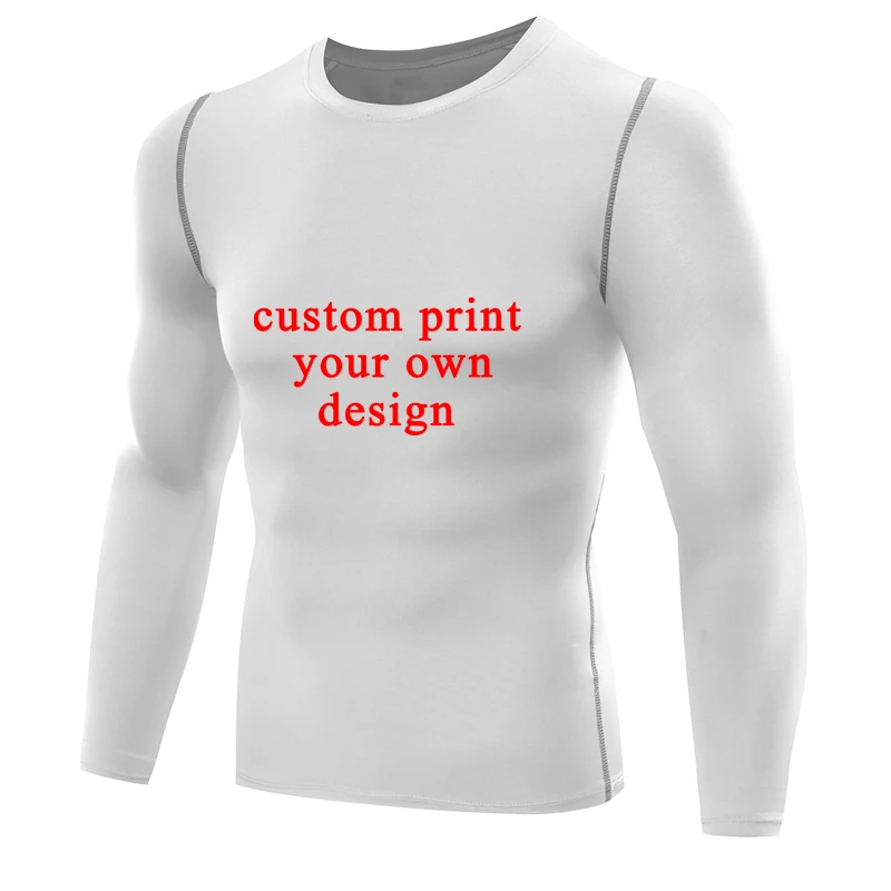 Индивидуальные мужские футболки с принтом вашего собственного дизайна обтягивающая мужская кофта с длинными рукавами мужские рашгарды футболки топы персонализированные Джерси