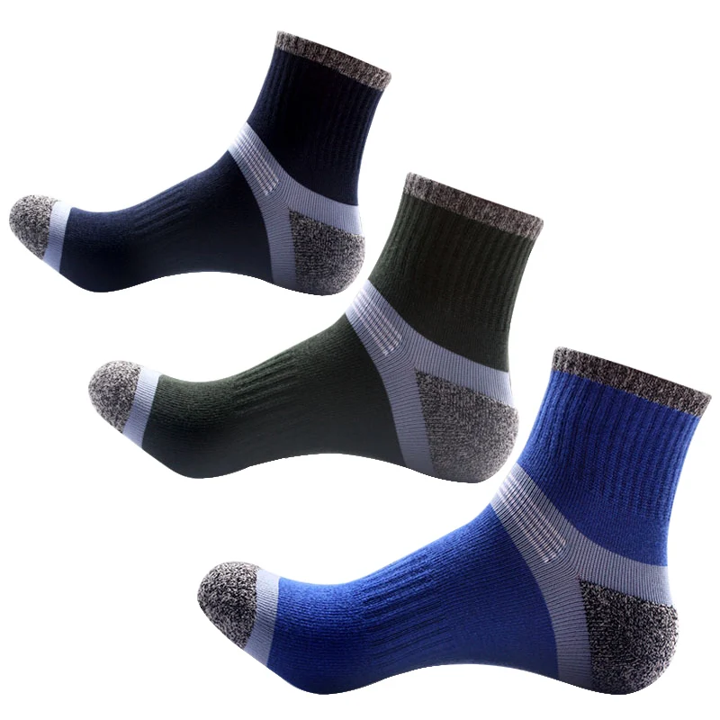 

3 Pairs Cotton Man Socks Compression Breathable Socks Boy Contrast Color Standard Meias Good Quality Elasticity Sheer Work Socks