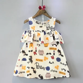

2020 kids clothes children New Summer Item Girl Print Dress Cute Sleeveless Dress