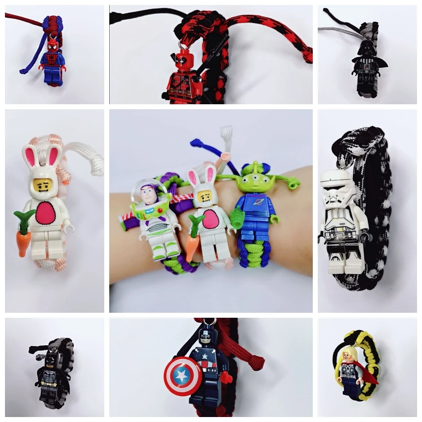 

Legoing Toy Story Buzz Lightyear Bracelet Handmade Figure Iron Man Batman Darth Vader Chicken Unicorn Panda Blocks Toys Legoings