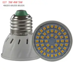 20X Bombillas светодио дный лампы пятно света 3 Вт 4 Вт 5 Вт SMD 2835 E27 светодио дный Spotlight AC220V 230 В для дома lampadou лампа