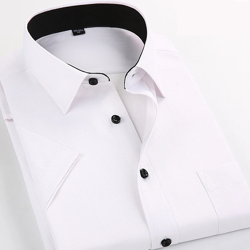 white short sleeve business shirts