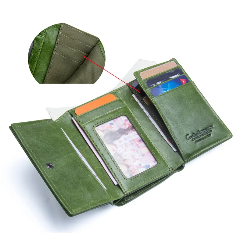 Брендовые женские короткие кошельки DOYUTIG из натуральной коровьей кожи